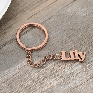 Custom Engraved Stainless Steel Name Keyrings Personalized Anti-lost Keyring