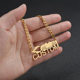Personalized Stainless Steel Name Necklace 5mm NK Chain Car Necklaces
