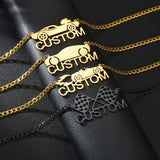 Personalized Stainless Steel Name Necklace 5mm NK Chain Car Necklaces