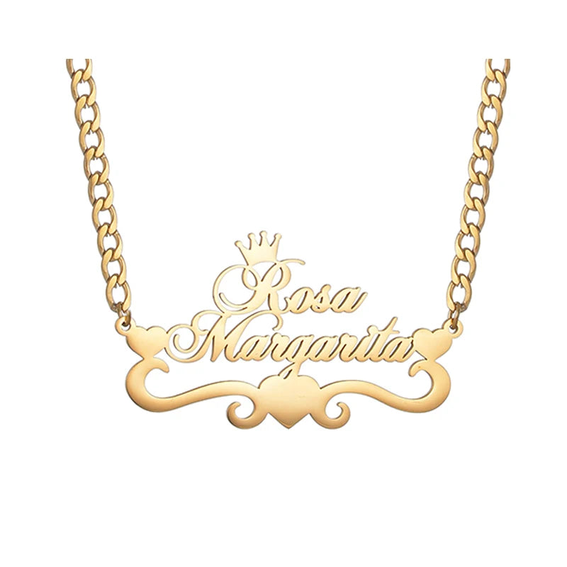 Custom Stainless Steel Name Necklace Pendant 5mm NK Chain
