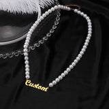 Personalized Stainless Steel Name Necklace Beads Choker Jewelry Gift