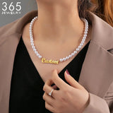 Personalized Stainless Steel Name Necklace Beads Choker Jewelry Gift