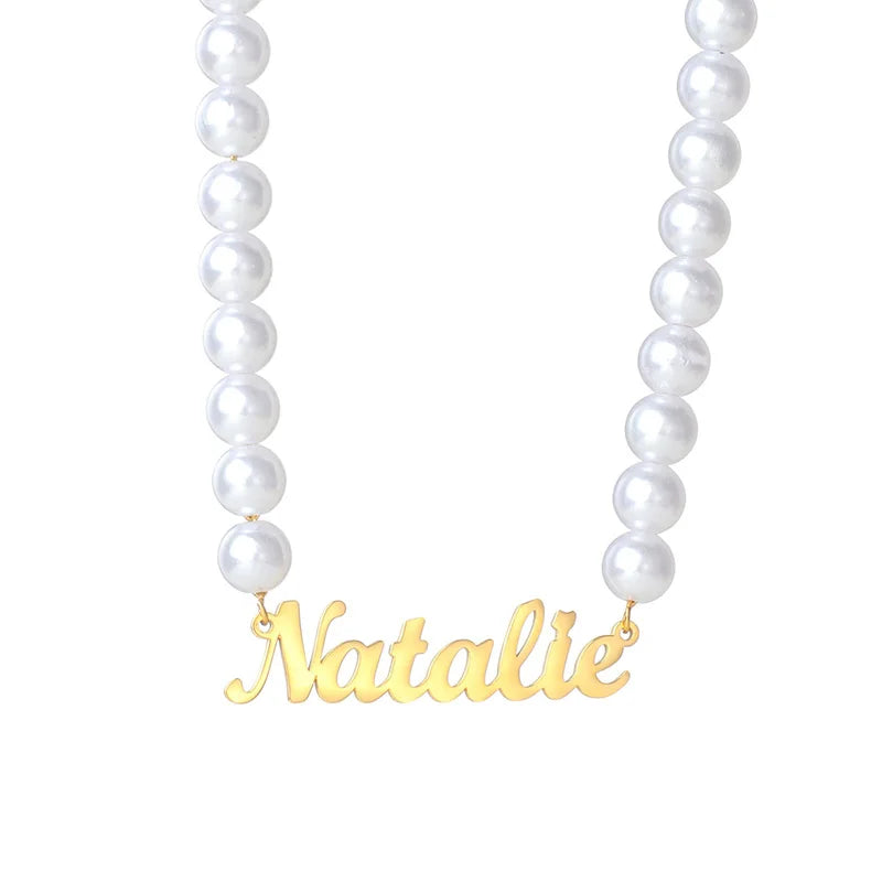 Personalized Stainless Steel Name Necklace Beads Choker Jewelry Gift