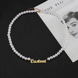 Personalized Stainless Steel Name Necklace Beads Choker Jewelry Gift