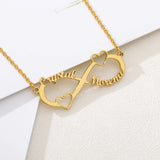 Stainless Steel Name Necklaces With Heart Sideway Letter Choker Necklaces
