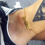 Personalized Stainless Steel Anklet Vintage Name Bracelet
