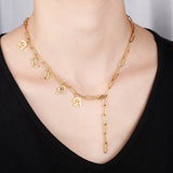 Personalized Stainless Steel Initial Old English Name Pendant Necklace