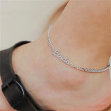 Personalized Stainless Steel Anklet Cuban Chain Beach Charm Foot Jewelry