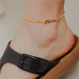 Personalized Stainless Steel Anklet Cuban Chain Beach Charm Foot Jewelry