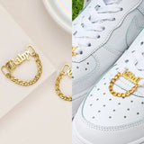 Personalized Shoe Buckle Cuban Chain Year Date Logo - Pair Shoe Buckle