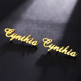 Custom Name Stud Earrings - Stainless Steel