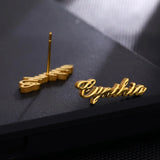 Custom Name Stud Earrings - Stainless Steel