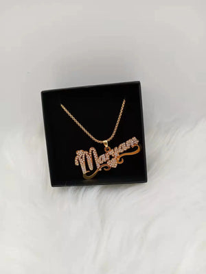 Custom Double Name Necklace in Stainless Steel