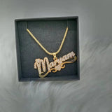 Custom Double Name Necklace in Stainless Steel