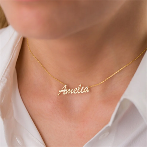 Stainless Steel Personalized Nameplate Necklace For Women Man
