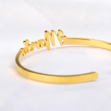 Custom Stainless Steel Name Bracelet Handwriting Nameplate Bangle