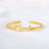 Custom Stainless Steel Name Bracelet Handwriting Nameplate Bangle