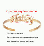 Custom Stainless Steel Name Bracelet Cuff Bangle Handwriting Script Personalized