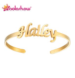 Custom Stainless Steel Name Bracelet Cuff Bangle Handwriting Script Personalized