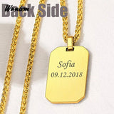 Personalized Stainless Steel Photo Necklace Engraved Name Pendant
