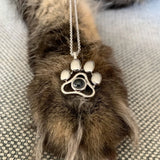 Stainless Steel Dog Paw Photo Projection Necklace Christmas Mom Jewelry