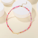 Rainbow Name Necklace Personalised Colorful Bead Letter Stainless Steel