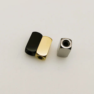 Stainless Steel Rectangle Bracelet Hole Beads Charms 8*16mm Pendant