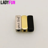 Stainless Steel Rectangle Bracelet Hole Beads Charms 8*16mm Pendant