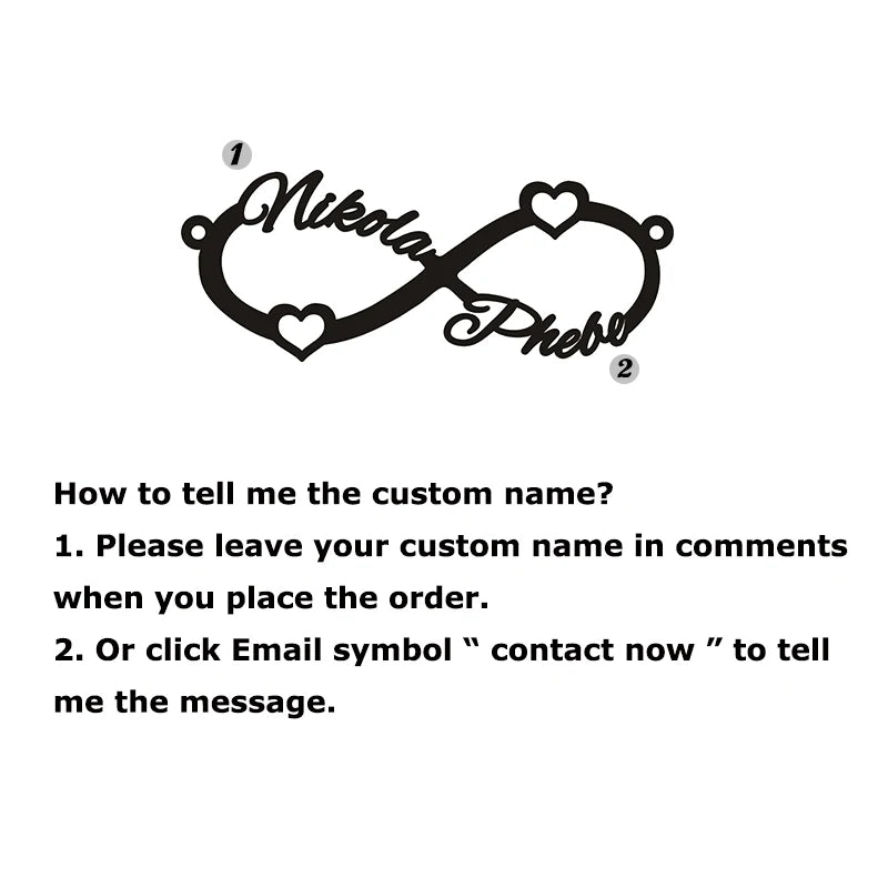 Personalized Infinity Symbol Nameplate Stainless Steel Bangle Bracelet