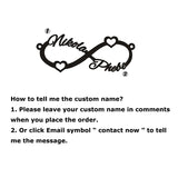 Personalized Infinity Symbol Nameplate Stainless Steel Bangle Bracelet