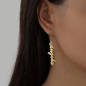 Custom Name Dangle Earrings Personalized Jewelry BFF Gift Girls Aretes