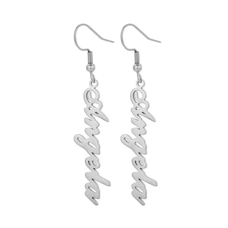 Custom Name Dangle Earrings Personalized Jewelry BFF Gift Girls Aretes