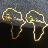 Stainless Steel African Map Earring Women Punk Jewelry Ethnic Gift