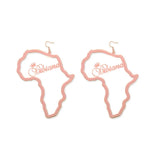Stainless Steel African Map Earring Women Punk Jewelry Ethnic Gift
