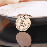 Custom Baby Stats Keychain Gift - Stainless Steel