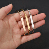 Custom Name Date Cuff Bracelet - Stainless Steel Bangle for Women