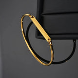 Custom Name Date Cuff Bracelet - Stainless Steel Bangle for Women