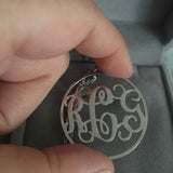 Personalized Stainless Steel Monogram Round Necklace for Women