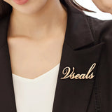 Personalized Stainless Steel Name Brooch Letter Heart Pendant Jewelry