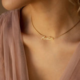 Personalised Stainless Steel Name Necklace for Women with Box Chain