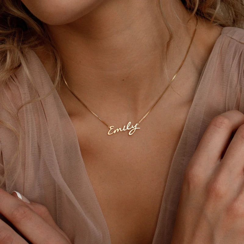 Personalised Stainless Steel Name Necklace for Women with Box Chain