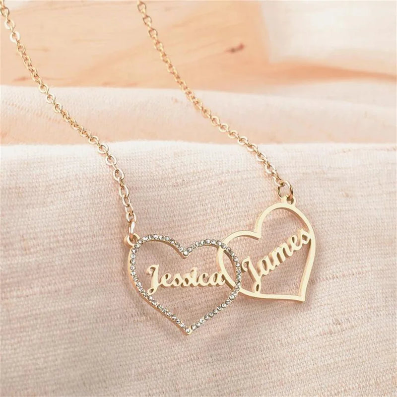 Personalized Steel Heart Choker Necklace for Women