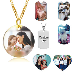 Stainless Steel Name Heart Tag Necklace Family Jewelry