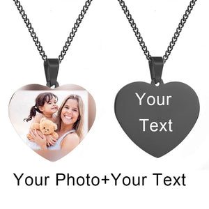 Stainless Steel Name Heart Tag Necklace Family Jewelry