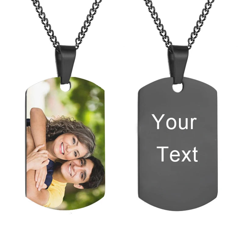 Stainless Steel Name Heart Tag Necklace Family Jewelry