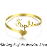Stainless Steel Nameplate Name Bracelets for Couples Personalized Cuff Bangles
