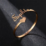 Stainless Steel Nameplate Name Bracelets for Couples Personalized Cuff Bangles