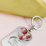 Personalized Stainless Steel Keychain Engraved Photo Name Plate Keyring