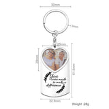 Personalized Stainless Steel Keychain Engraved Photo Name Plate Keyring