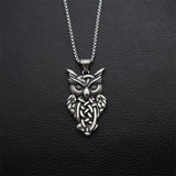 Stainless Steel Owl Pendant Necklace for Women Men